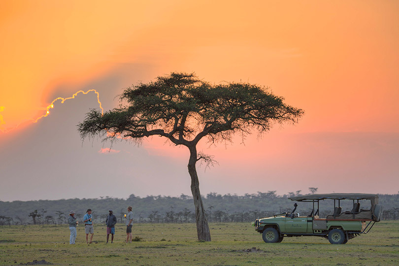 Sunset game drive at Naboisho Camp